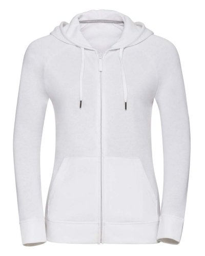 Felpa donna con cappuccio e zip HD Bianco