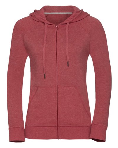 Felpa donna con cappuccio e zip HD Red Marl