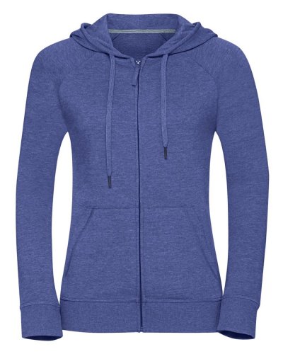 Felpa donna con cappuccio e zip HD Blue Marl