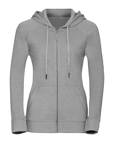 Felpa donna con cappuccio e zip HD Silver Marl