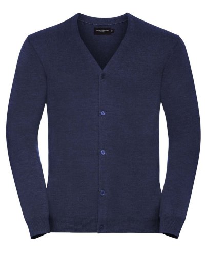 Men's V-Neck Knitted Cardigan Denim Marl