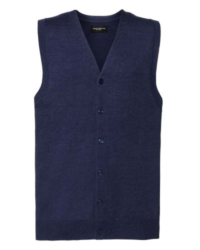 Gilet uomo scollo a V Denim Marl