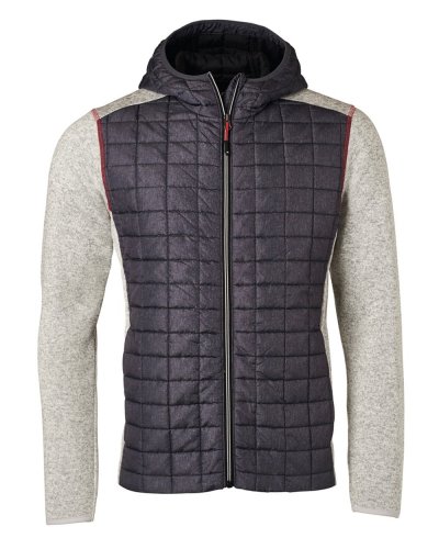 Men's Knitted Hybrid Jacket Light-Melange/Anthracite-Melange