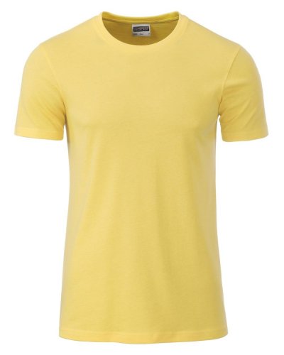 T-shirt basic t uomo cotone organico Light Yellow