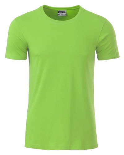 T-shirt basic t uomo cotone organico Lime Green