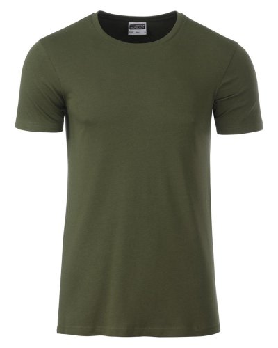 T-shirt basic t uomo cotone organico Olive