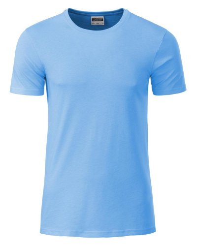 T-shirt basic t uomo cotone organico Sky Blue