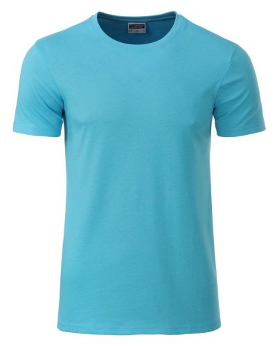 T-shirt basic t uomo cotone organico Turquoise