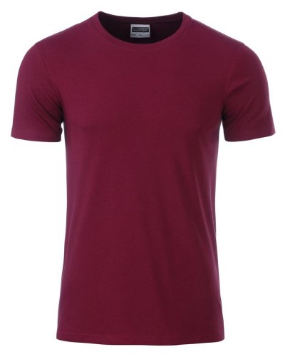 T-shirt basic t uomo cotone organico Wine
