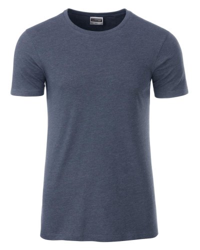 T-shirt basic t uomo cotone organico Light-Denim-Melange