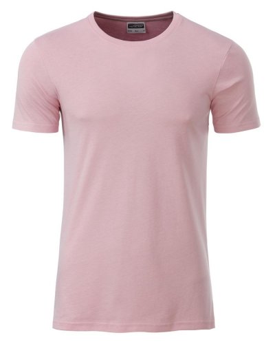 T-shirt basic t uomo cotone organico Soft Pink