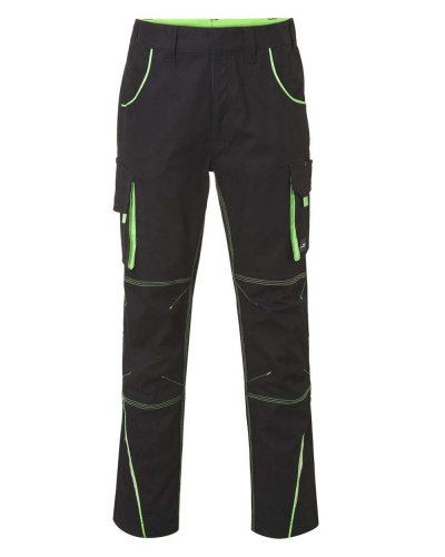 Pantaloni da lavoro Pants-Level 2 James & Nicholson Black/Lime Green