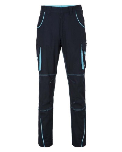 Pantaloni da lavoro Pants-Level 2 James & Nicholson Navy/Turquoise