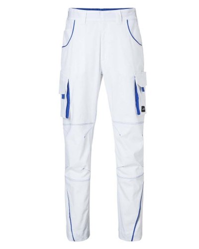 Pantaloni da lavoro Pants-Level 2 James & Nicholson White/Royal