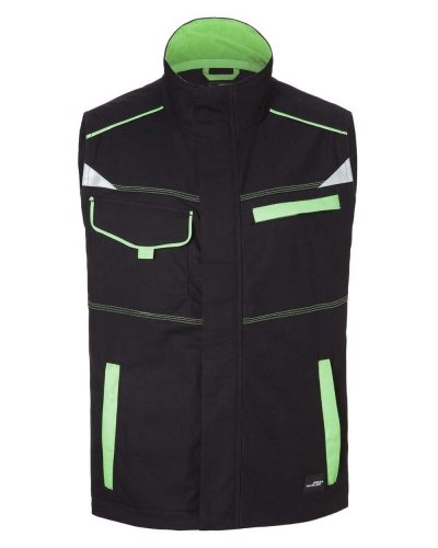 Workwear Vest - Color Black/Lime Green