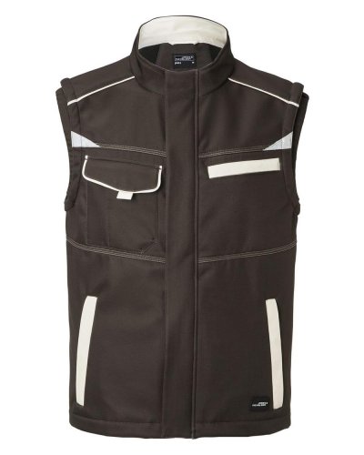 Workwear Softshell Vest - Color Brown/Stone