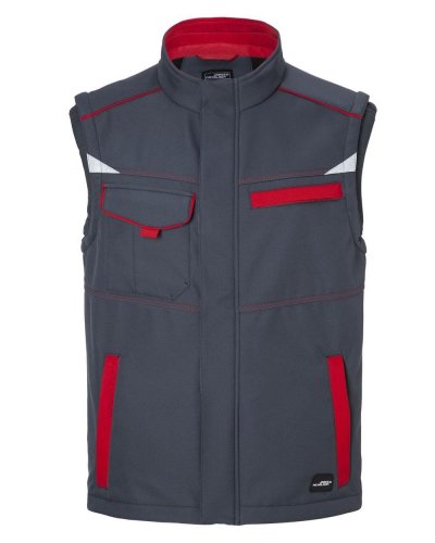 Workwear Softshell Vest - Color Carbon/Red