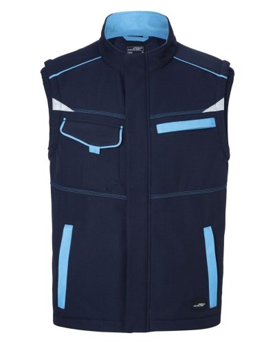 Workwear Softshell Vest - Color Navy/Turquoise