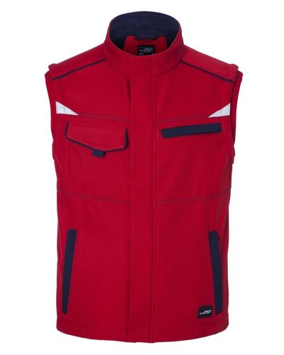 Workwear Softshell Vest - Color Red/Navy