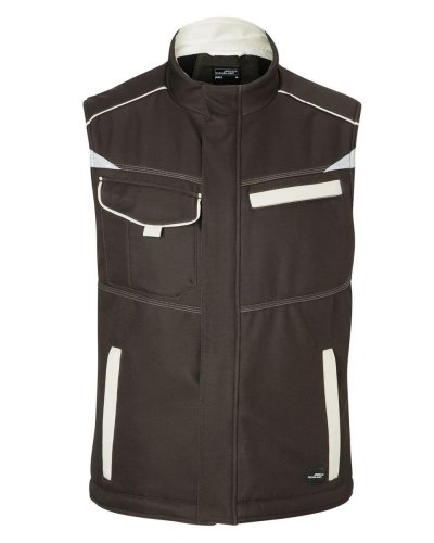 Workwear Softshell Padded Vest - Color Brown/Stone