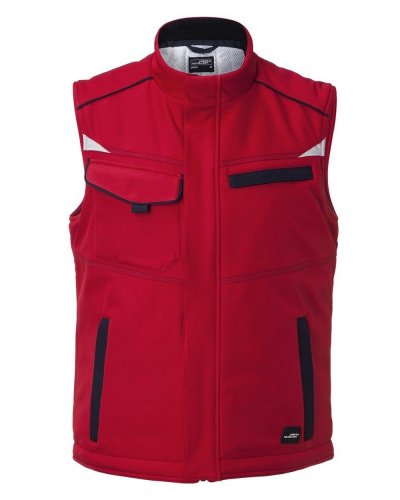 Workwear Softshell Padded Vest - Color Red/Navy