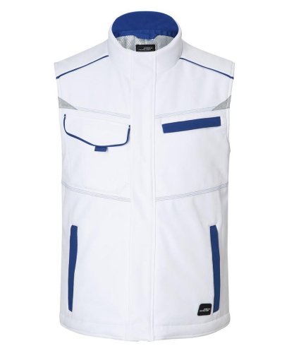 Workwear Softshell Padded Vest - Color White/Royal