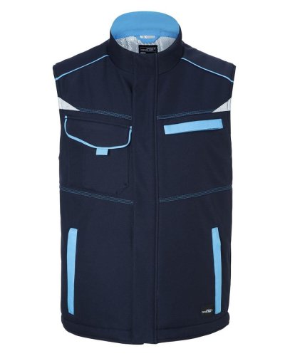 Workwear Softshell Padded Vest - Color Navy/Turquoise