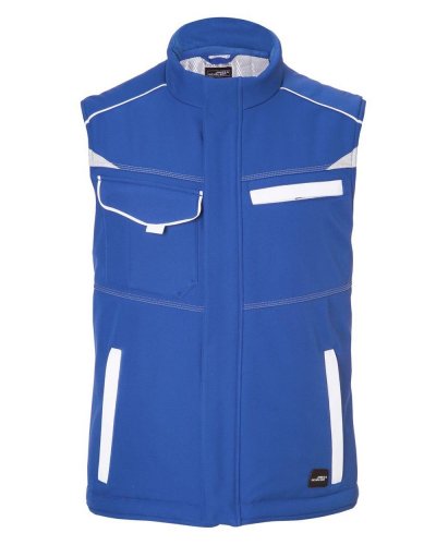 Workwear Softshell Padded Vest - Color Royal/White