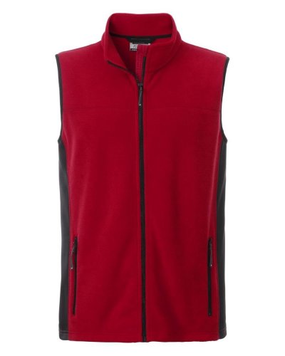 Men's Workwear Fleece Vest - Strong Red/Black