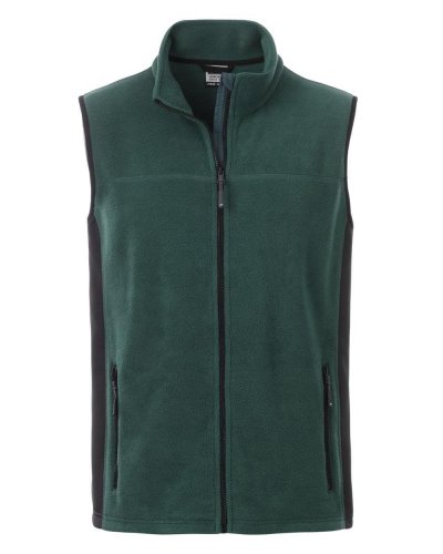 Men's Workwear Fleece Vest - Strong Dark-green/Black