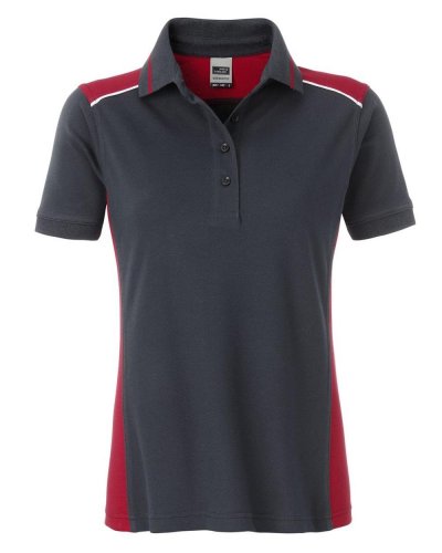 Polo da lavoro Level 2 Donna - James & Nicholson Carbon/Red
