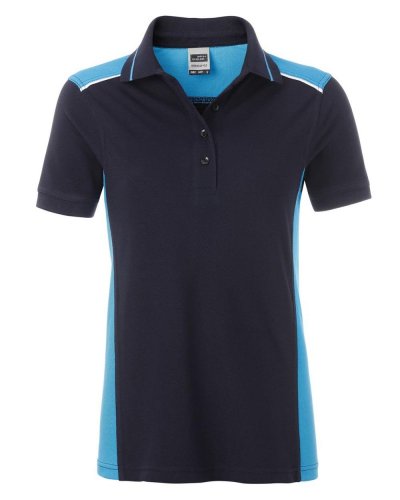 Polo da lavoro Level 2 Donna - James & Nicholson Navy/Turquoise