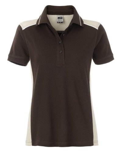 Polo da lavoro Level 2 Donna - James & Nicholson Brown/Stone