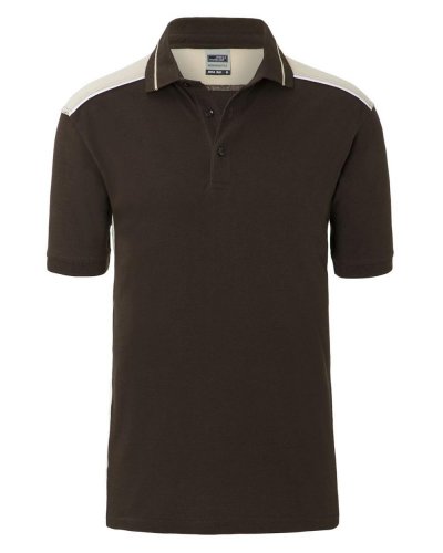 Polo da lavoro Level 2 - Uomo - James & Nicholson Brown/Stone