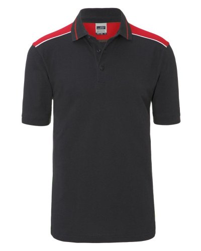 Polo da lavoro Level 2 - Uomo - James & Nicholson Carbon/Red