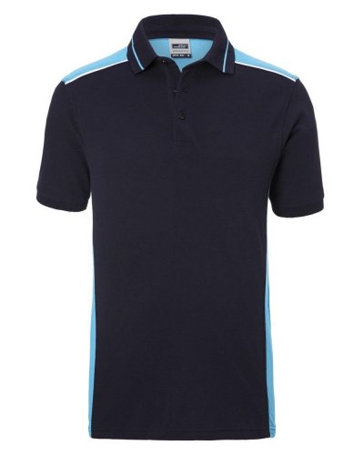 Polo da lavoro Level 2 - Uomo - James & Nicholson Navy/Turquoise
