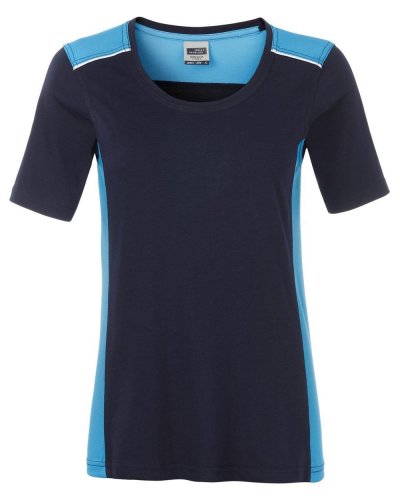 T-shirt da lavoro level 2 donna Navy/Turquoise