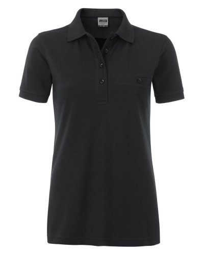Polo manica corta da lavoro Pocket Donna Black