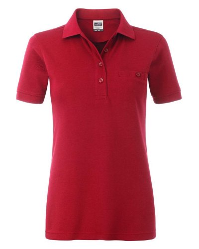 Polo manica corta da lavoro Pocket Donna Red