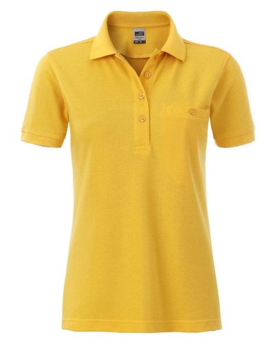 Polo manica corta da lavoro Pocket Donna Gold Yellow