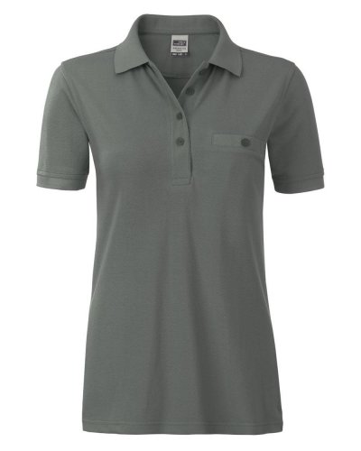 Polo manica corta da lavoro Pocket Donna Dark Grey