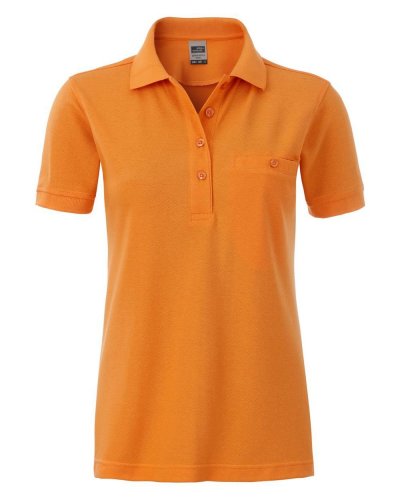 Polo manica corta da lavoro Pocket Donna Orange