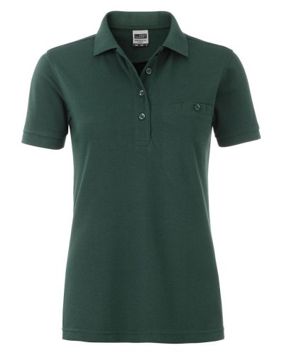 Polo manica corta da lavoro Pocket Donna Dark Green