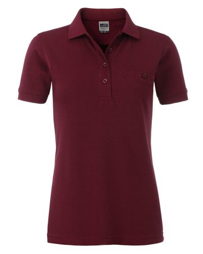 Polo manica corta da lavoro Pocket Donna Wine