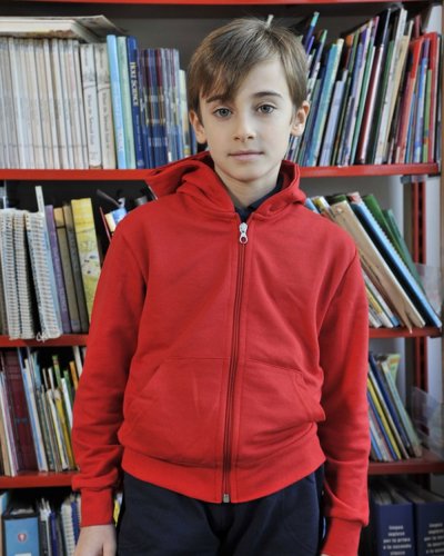 Felpa cappuccio french terry zip lunga bambino