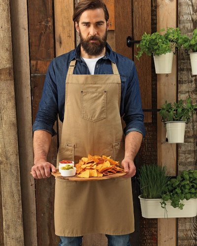 Cotton Chino Bib Apron