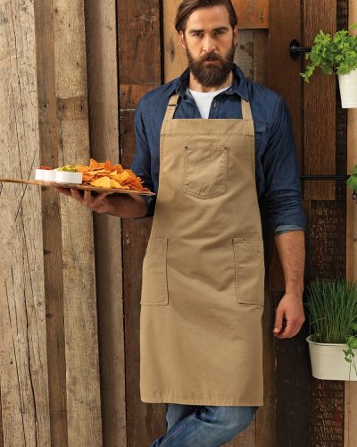 Cotton Chino Bib Apron