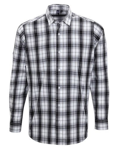 Camicia a maniche lunghe da uomo Ginmill check Black White