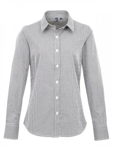 Ladies' Long Sleeve Microcheck Gingham Shirt