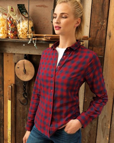 Ladies' LSL 'Mulligan' Check Cotton Bar Shirt     t